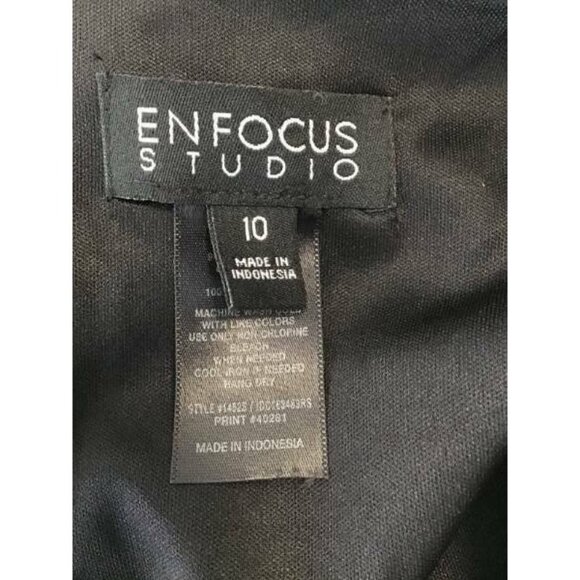 En Focus Dress 10 Black Fit Flare Scoop Neck Women - Picture 4 of 5